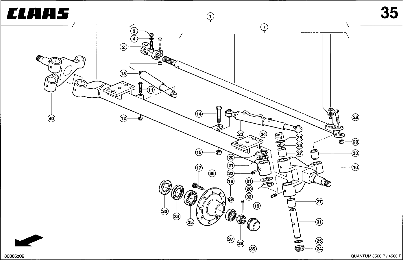 QUANTUM - LENKLAUFACHSE - HYDR. GEBREMST 13T/11T