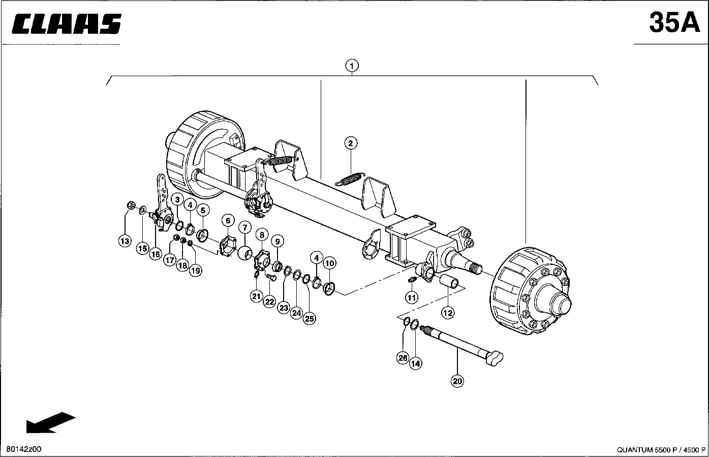 QUANTUM - BREMSACHSE - DRUCKLUFT 20T
