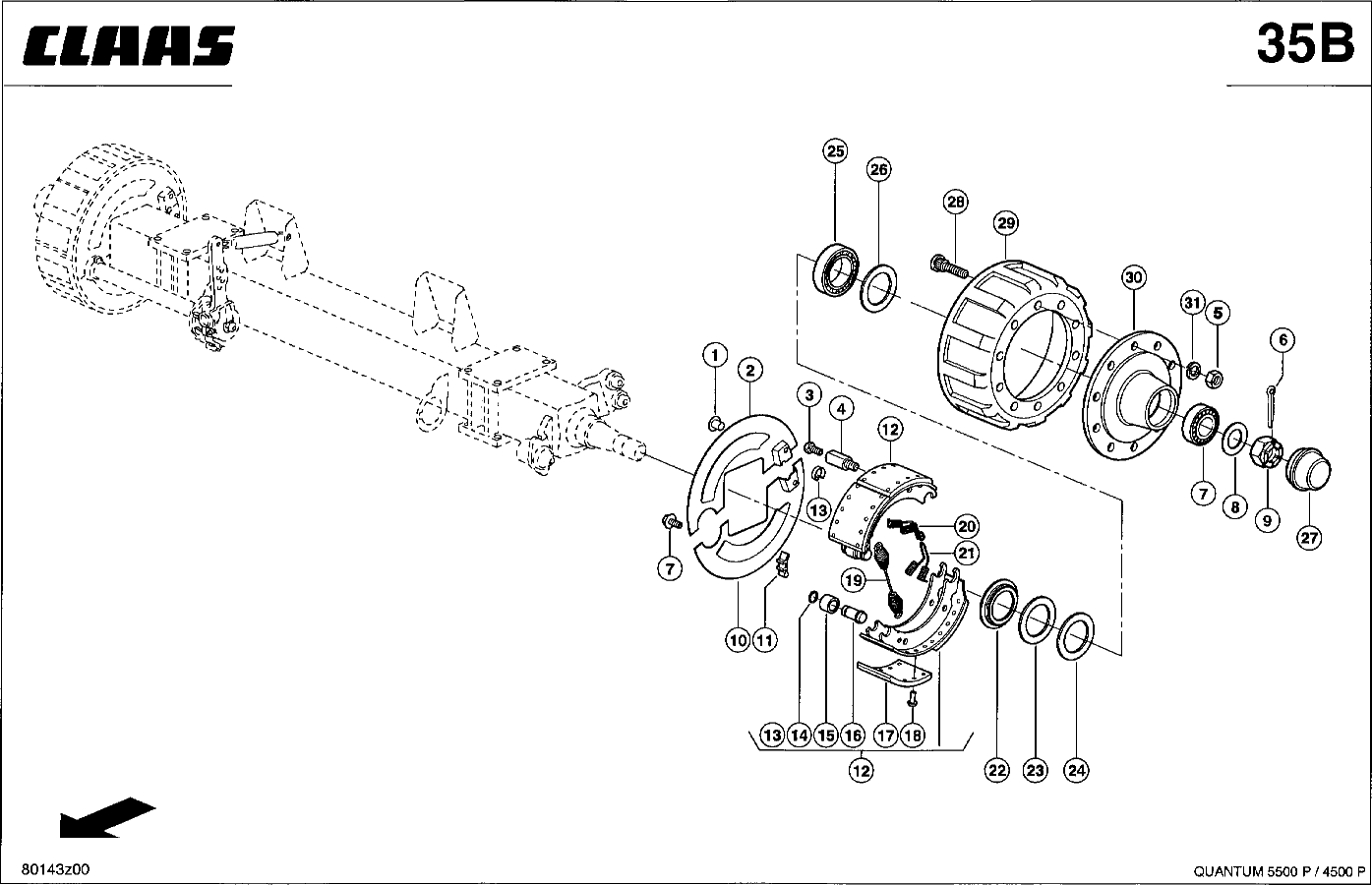 QUANTUM - BREMSACHSE - DRUCKLUFT 20T