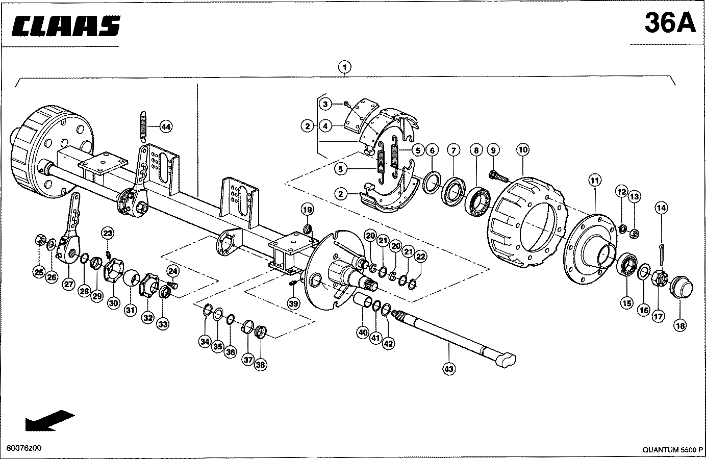 QUANTUM - BREMSACHSE - DRUCKLUFT 13T