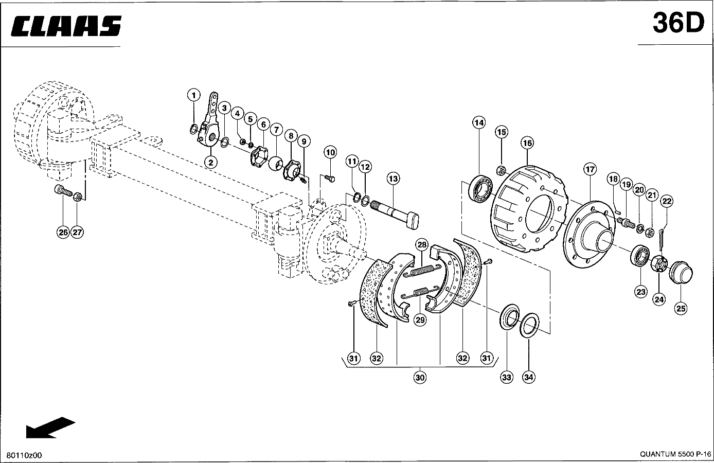QUANTUM - LENKBREMSACHSE - DRUCKLUFT 16T