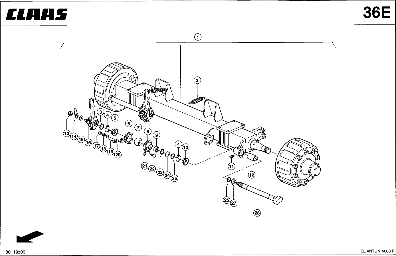 QUANTUM - BREMSACHSE - DRUCKLUFT 20T
