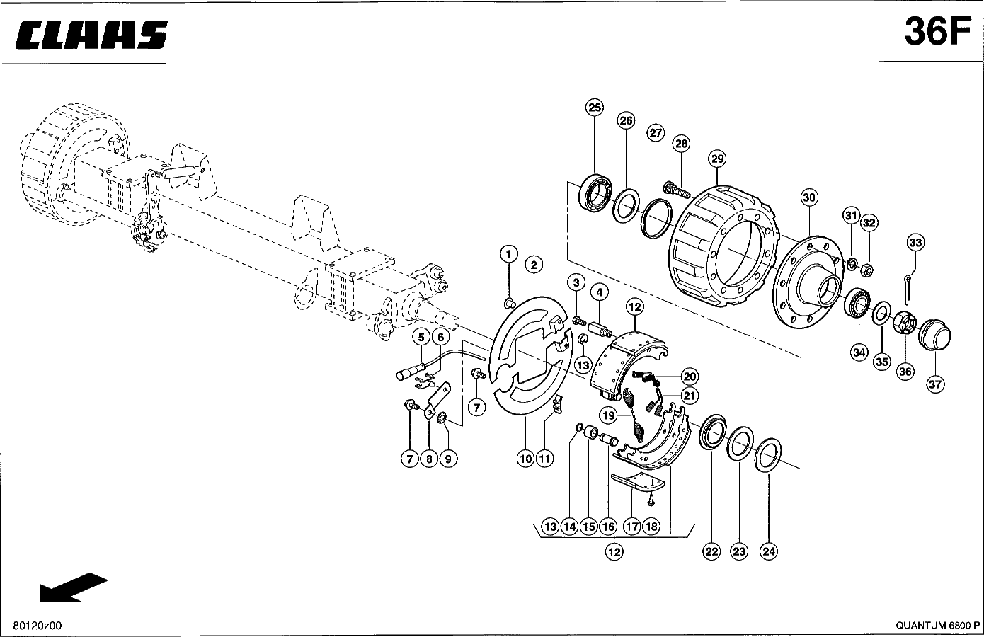 QUANTUM - BREMSACHSE - DRUCKLUFT 20T