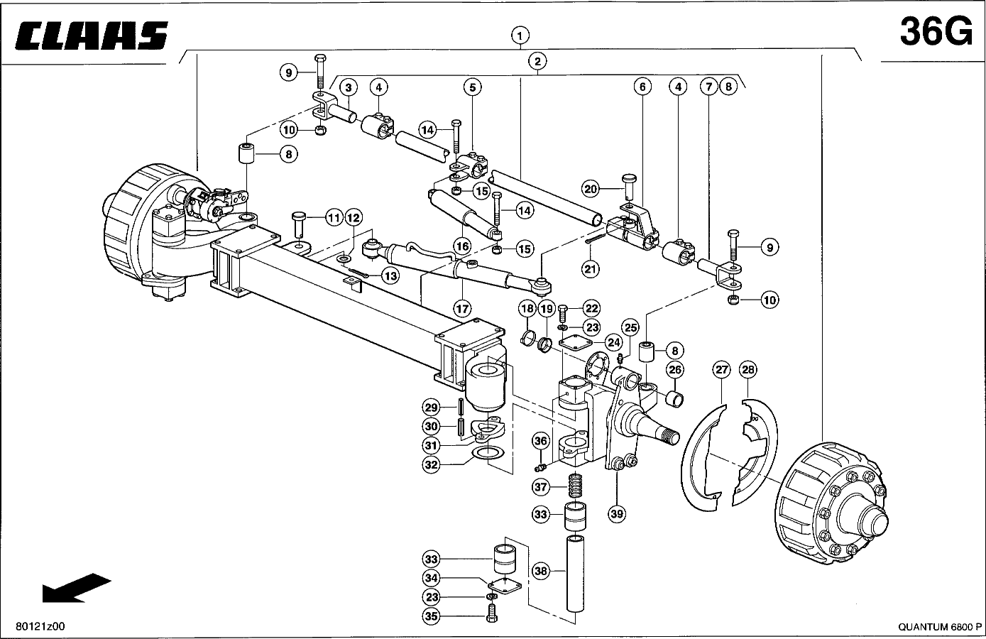 QUANTUM - LENKBREMSACHSE - DRUCKLUFT 20T