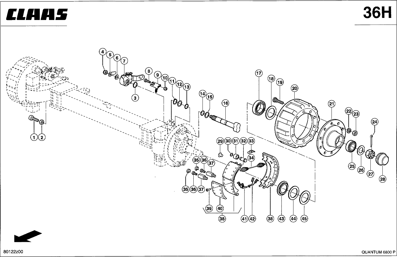 QUANTUM - LENKBREMSACHSE - DRUCKLUFT 20T