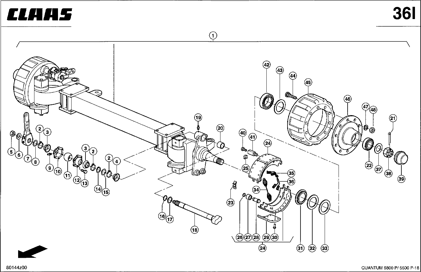 QUANTUM - BREMSACHSE - DRUCKLUFT 20T