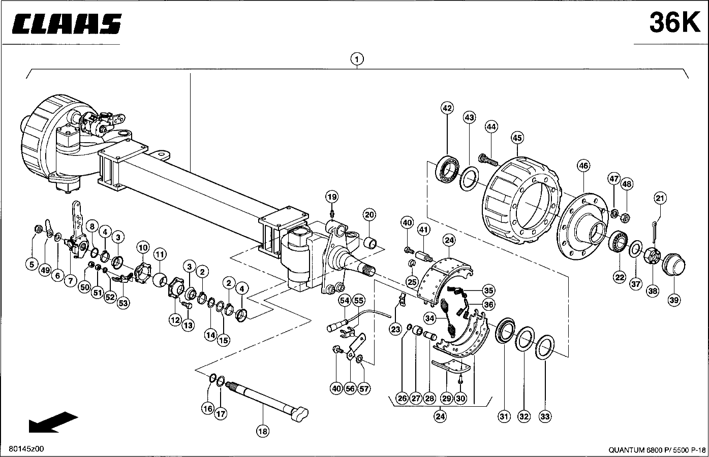 QUANTUM - BREMSACHSE - DRUCKLUFT 20T