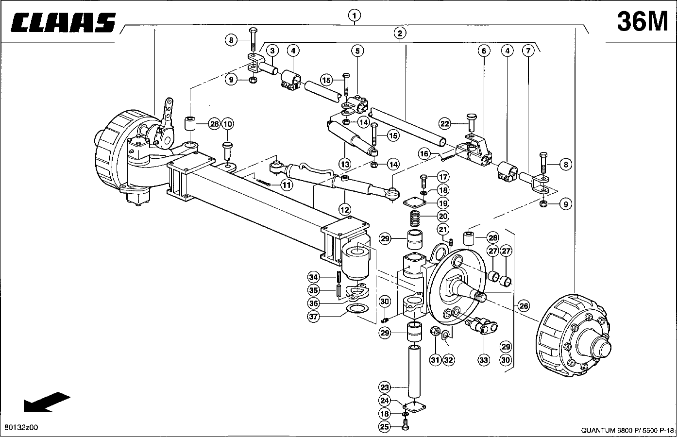 QUANTUM - LENKBREMSACHSE - DRUCKLUFT 11T/13T