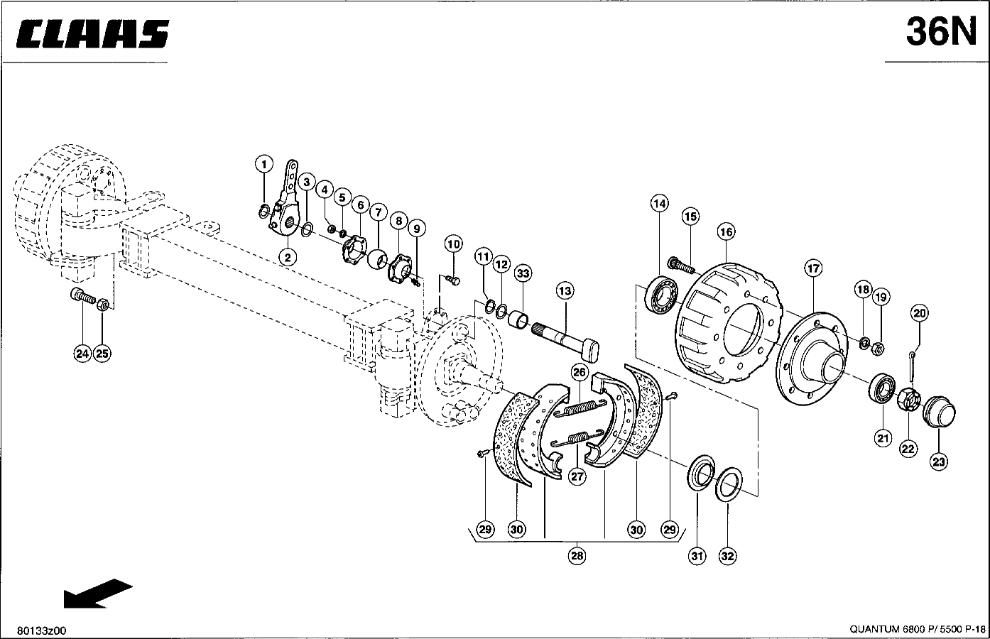 QUANTUM - LENKBREMSACHSE - DRUCKLUFT 11T/13T