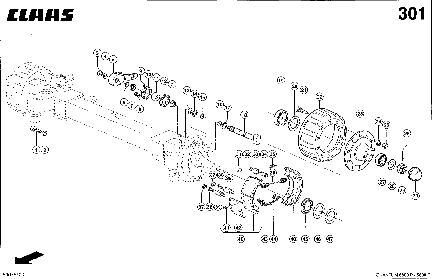 QUANTUM - BREMSACHSE - DRUCKLUFT 20T