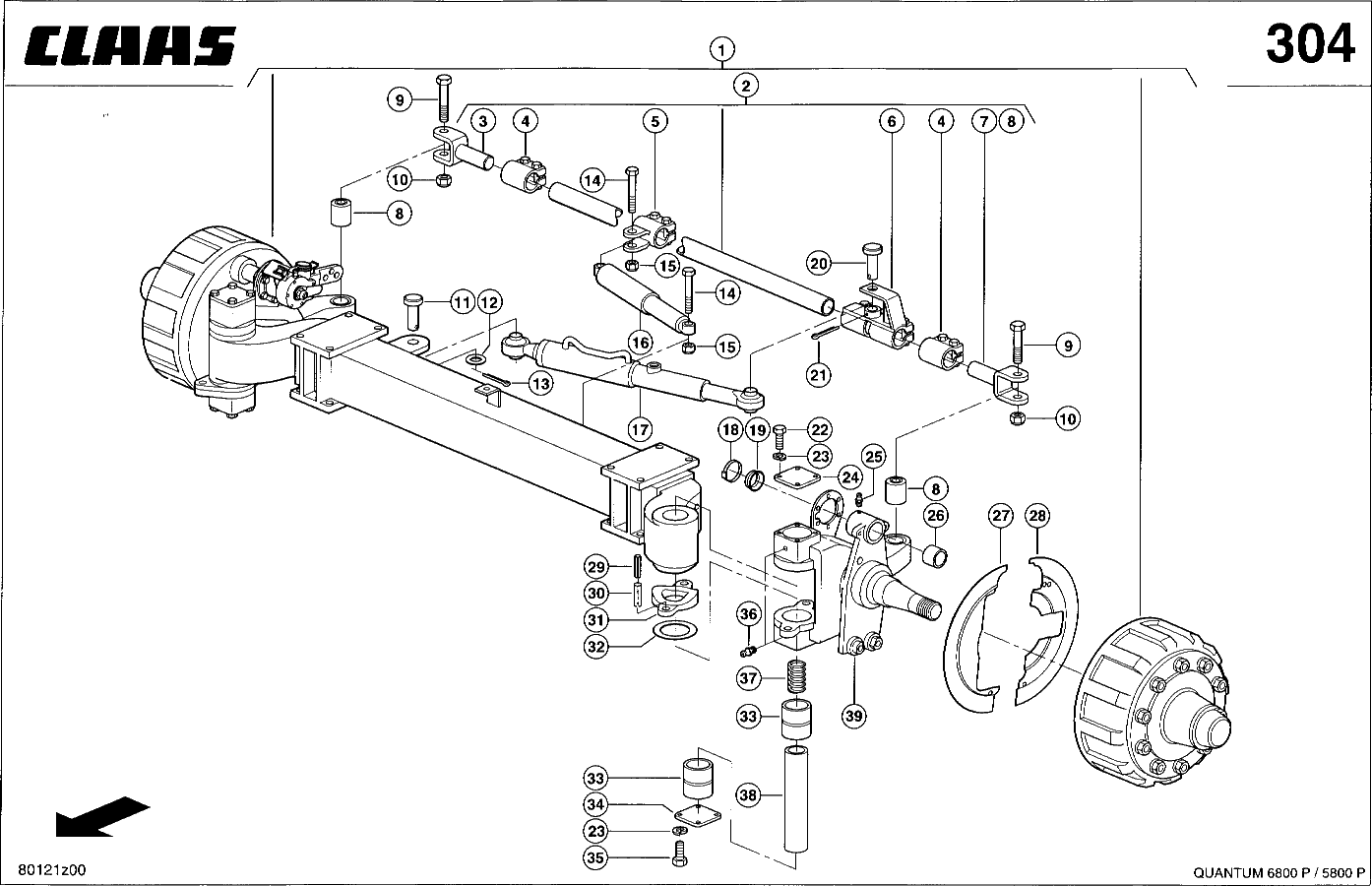 QUANTUM - LENKBREMSACHSE - DRUCKLUFT 20T