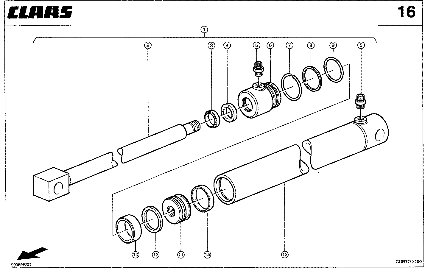 CORTO - HYDR.ZYLINDER FUER SCHWENKEINRICHTUNG