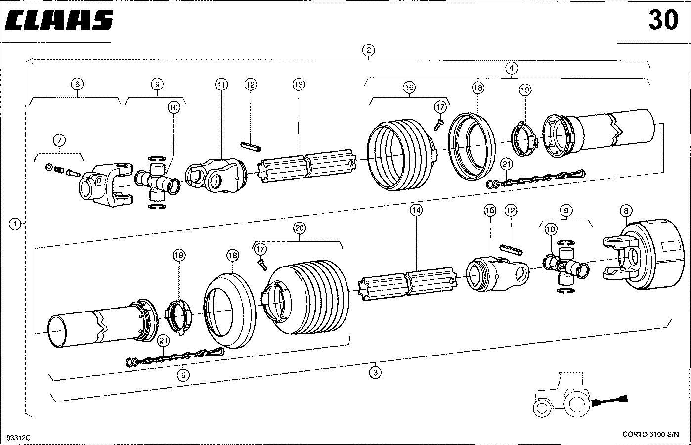 CORTO - GELENKWELLE 1 3/8" (21)