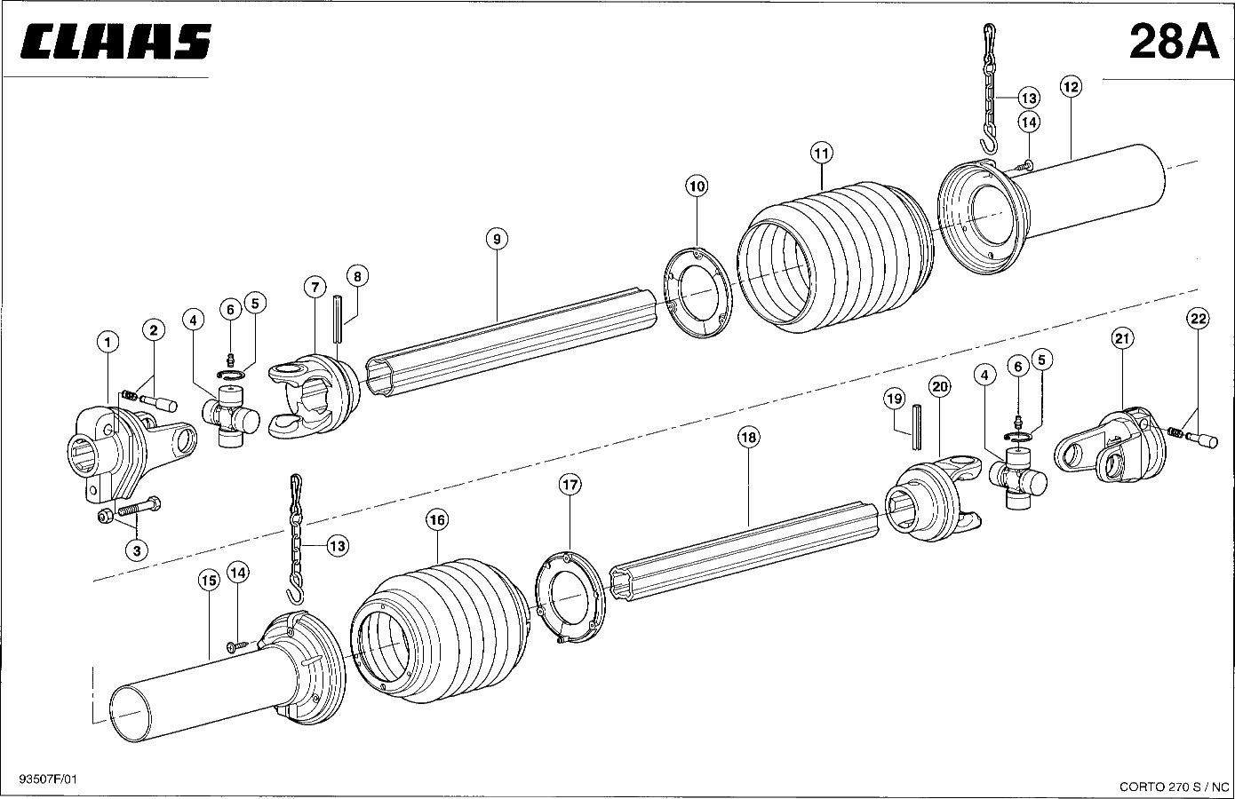 CORTO - GELENKWELLE - KNICKTROMMELANTRIEB