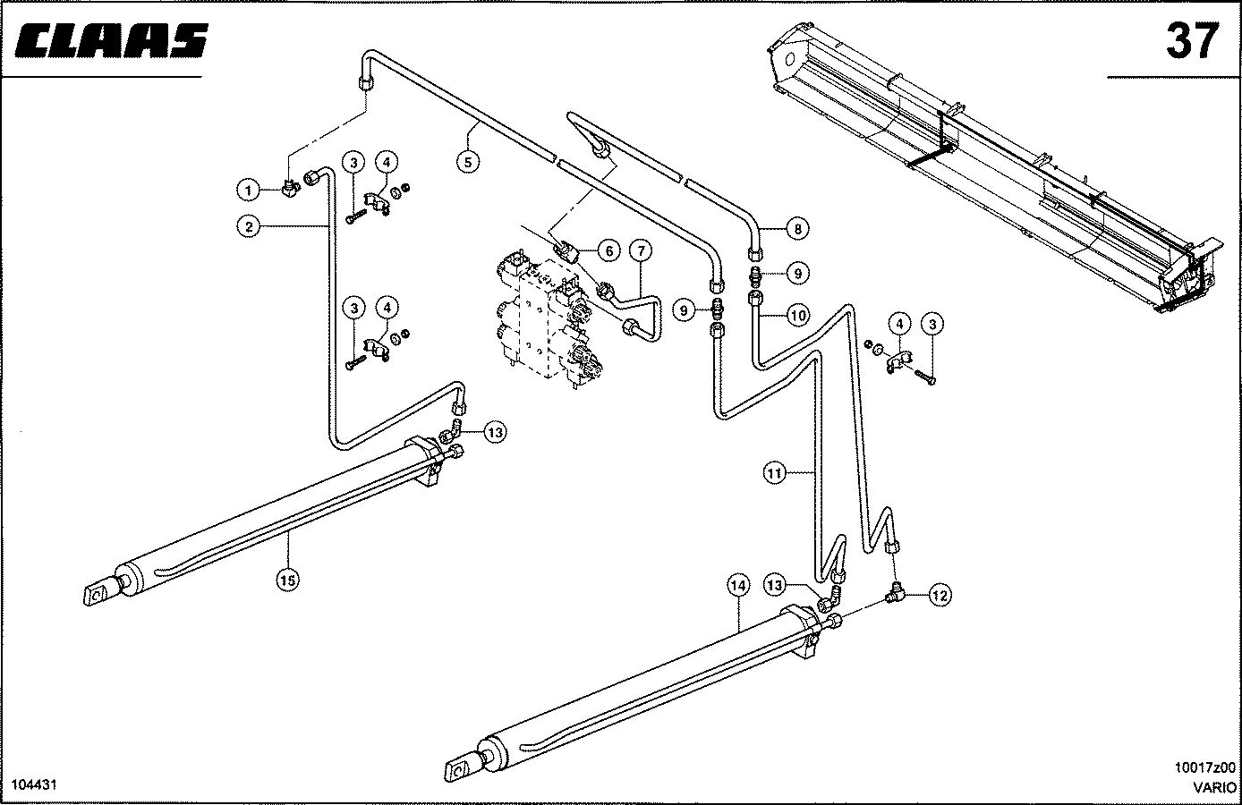 ЖАТКИ VARIO; - HYDRAULIKLEITUNGEN - VARIO,TISCHZYLINDER