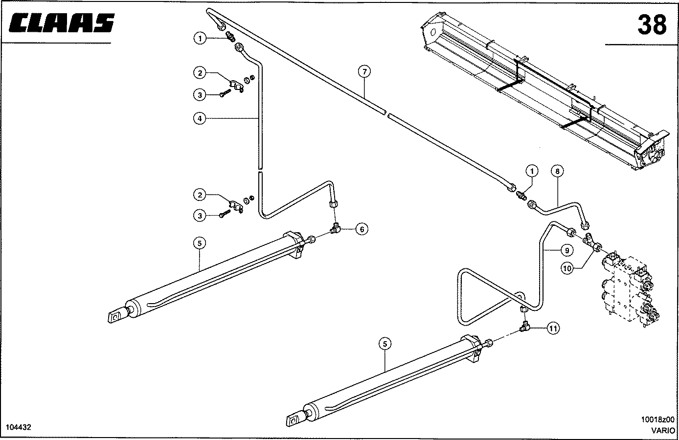 ЖАТКИ VARIO; - HYDRAULIKLEIT.-VARIO,TISCHZYLINDER INNEN