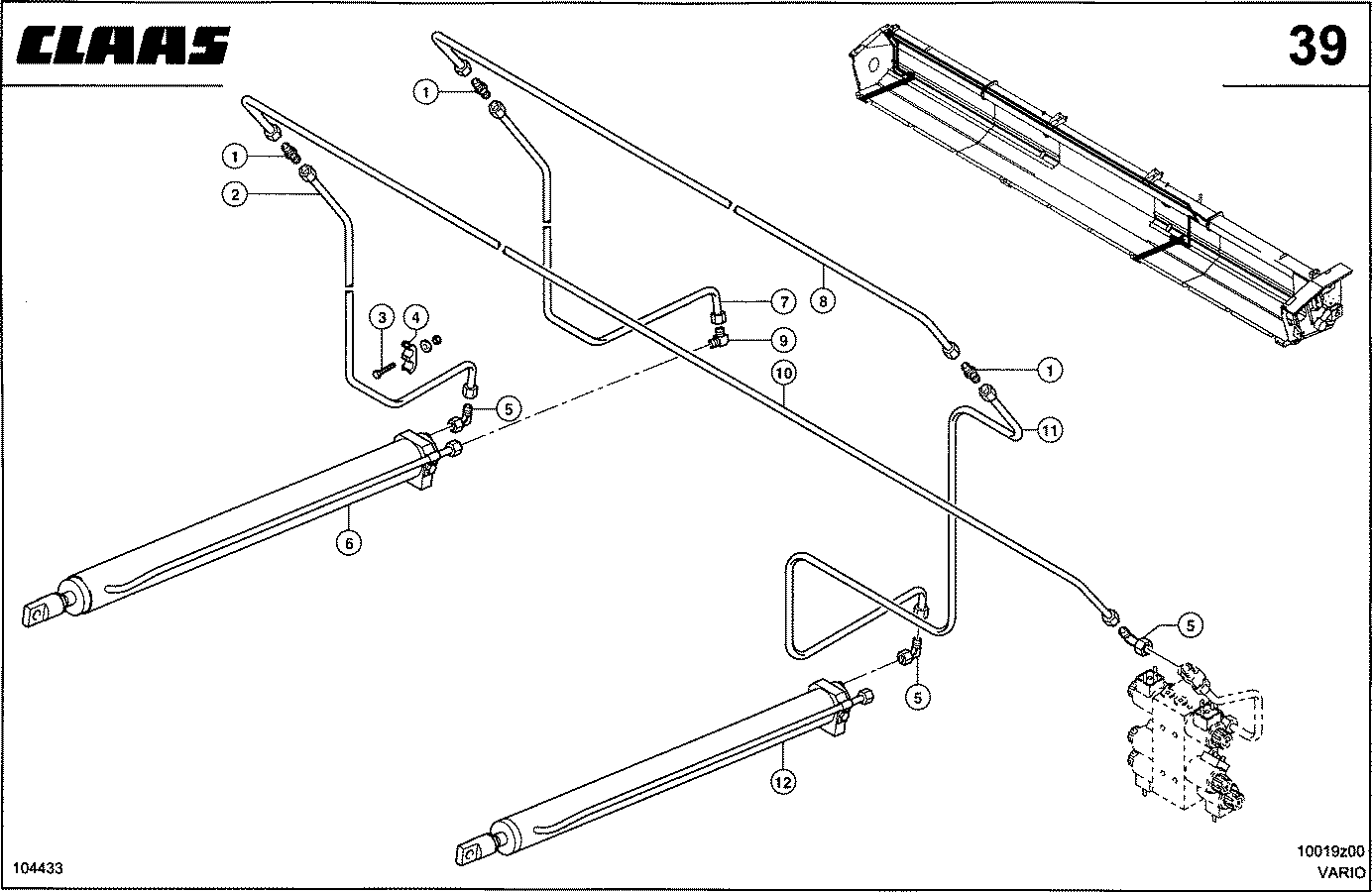 ЖАТКИ VARIO; - HYDRAULIKLEITUNGEN - VARIO,TISCHZYLINDER