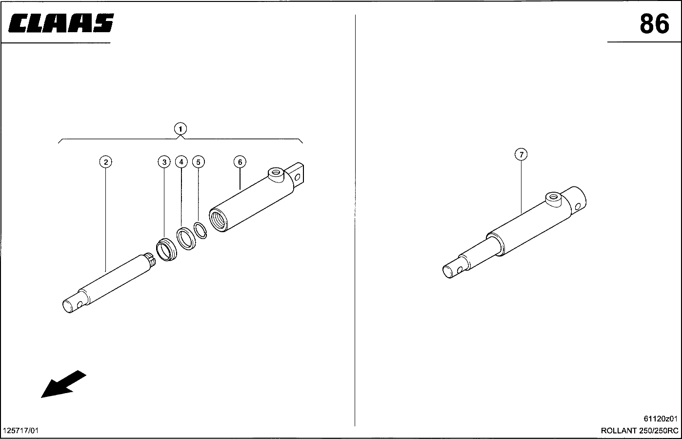 ROLLANT - HYDRAULIKZYLINDER, MESSERAUSHEBUNG