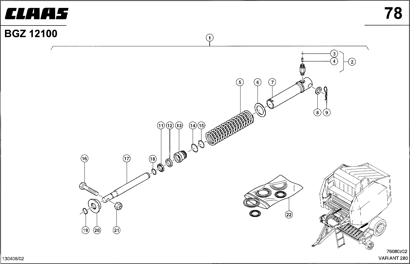 VARIANT - HYDRAULIKZYLINDER PICK-UP AUSHEBUNG