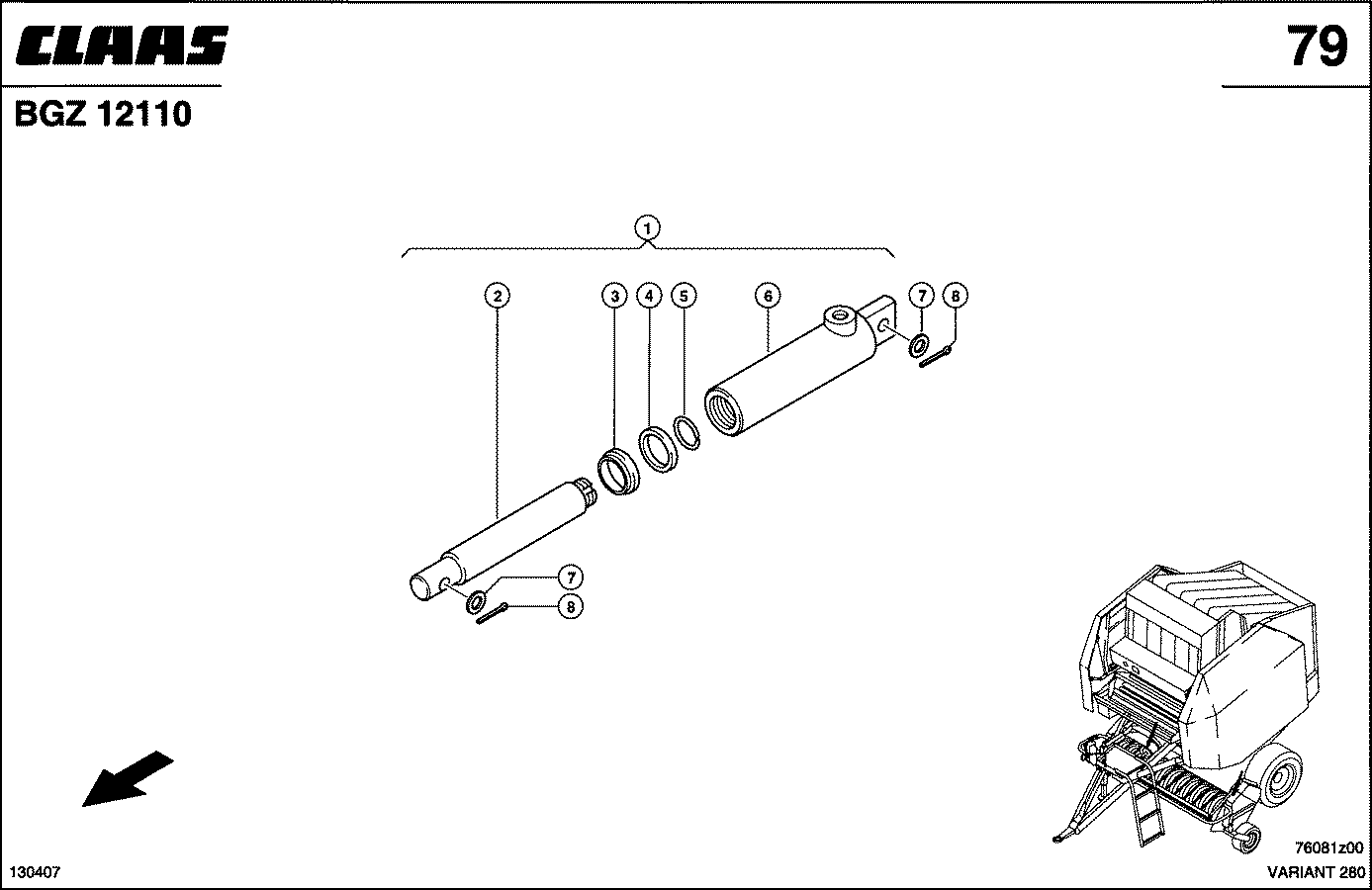 VARIANT - HYDRAULIKZYLINDER, MESSERSCHALTUNG