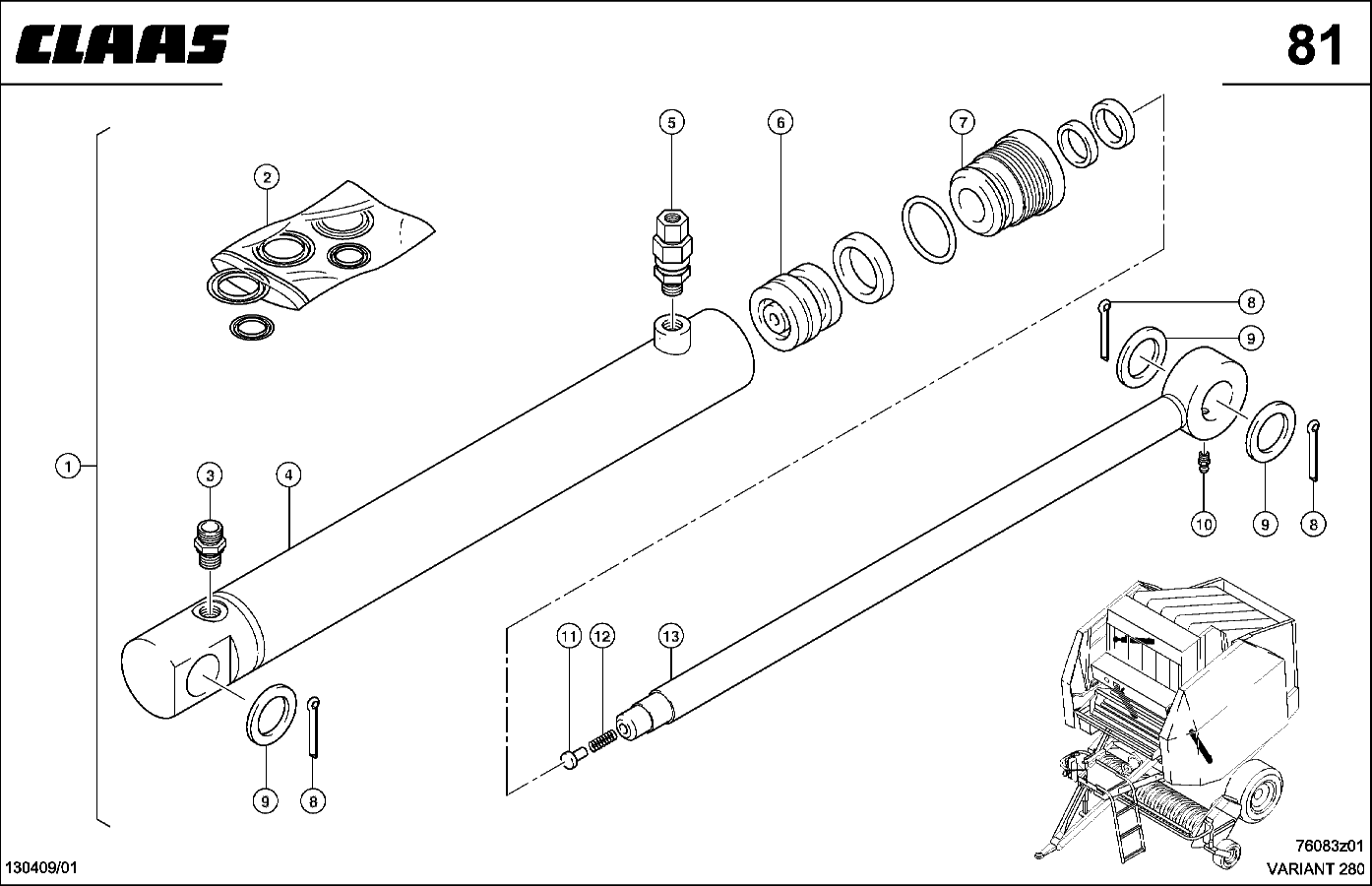 VARIANT - SPANNARMZYLINDER