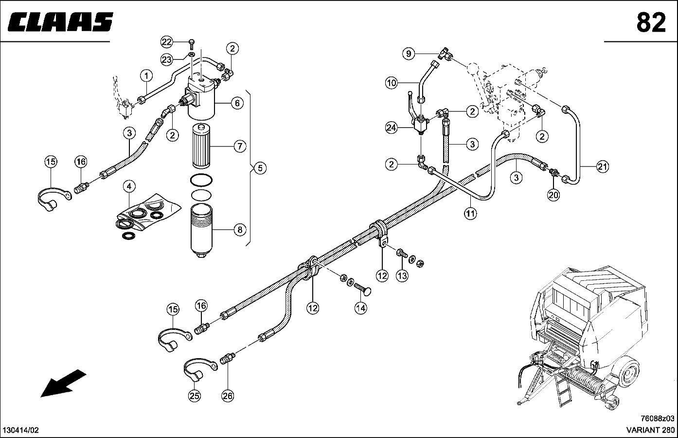 VARIANT - HYDRAULIKLEITUNGEN, (SCHLEPPERANSCHLUSS