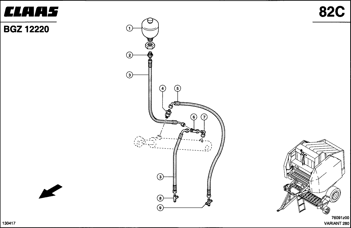 VARIANT - HYDRAULIKLEITUNGEN, SPANNARMZYLINDER