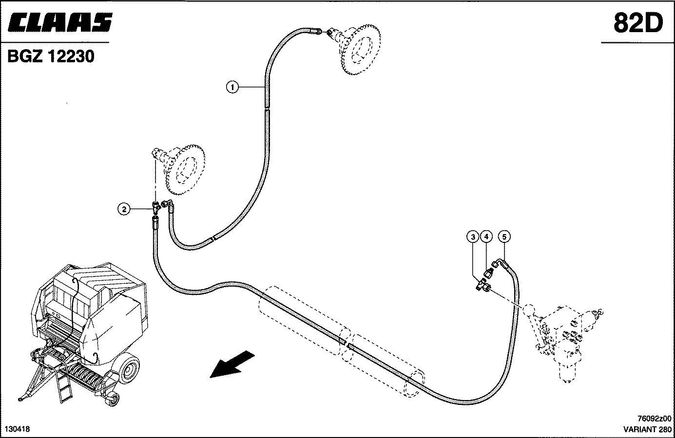 VARIANT - HYDRAULIKLEITUNGEN, DOPPELTER RIEMENTRIE