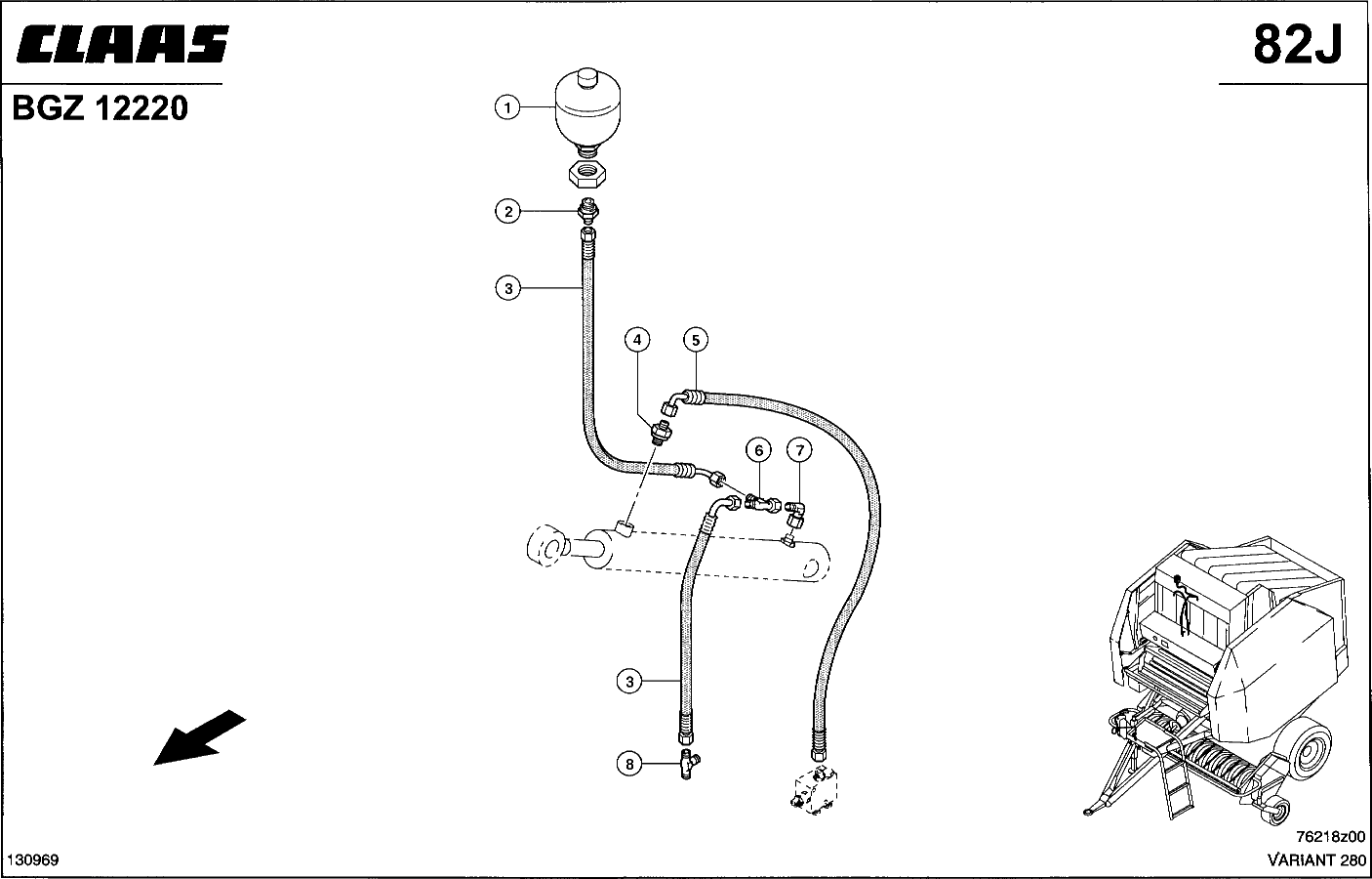 VARIANT - HYDR.LEITUNGEN, SPANNARMZYLINDER
