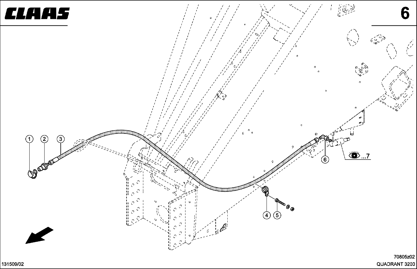 QUADRANT - HYDRAULIKLEITUNGEN, SCHWUNGRADBREMSE