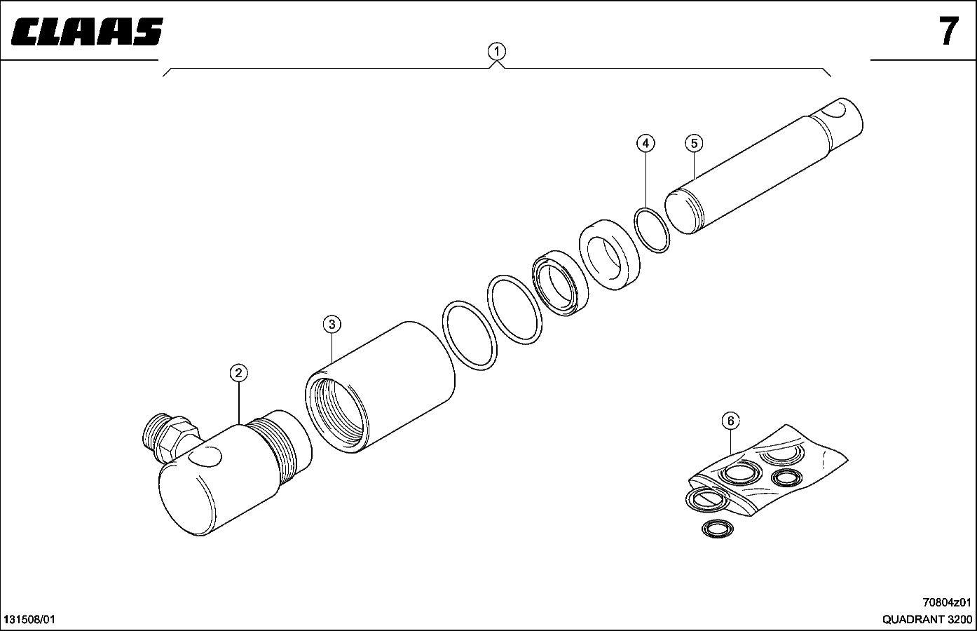 QUADRANT - HYDRAULIKZYLINDER, SCHWUNGRADBREMSE