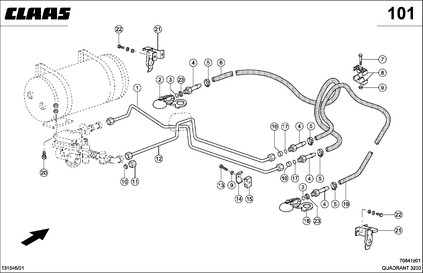 QUADRANT - 2-KREIS-DRUCKLUFT - BREMSANLAGE