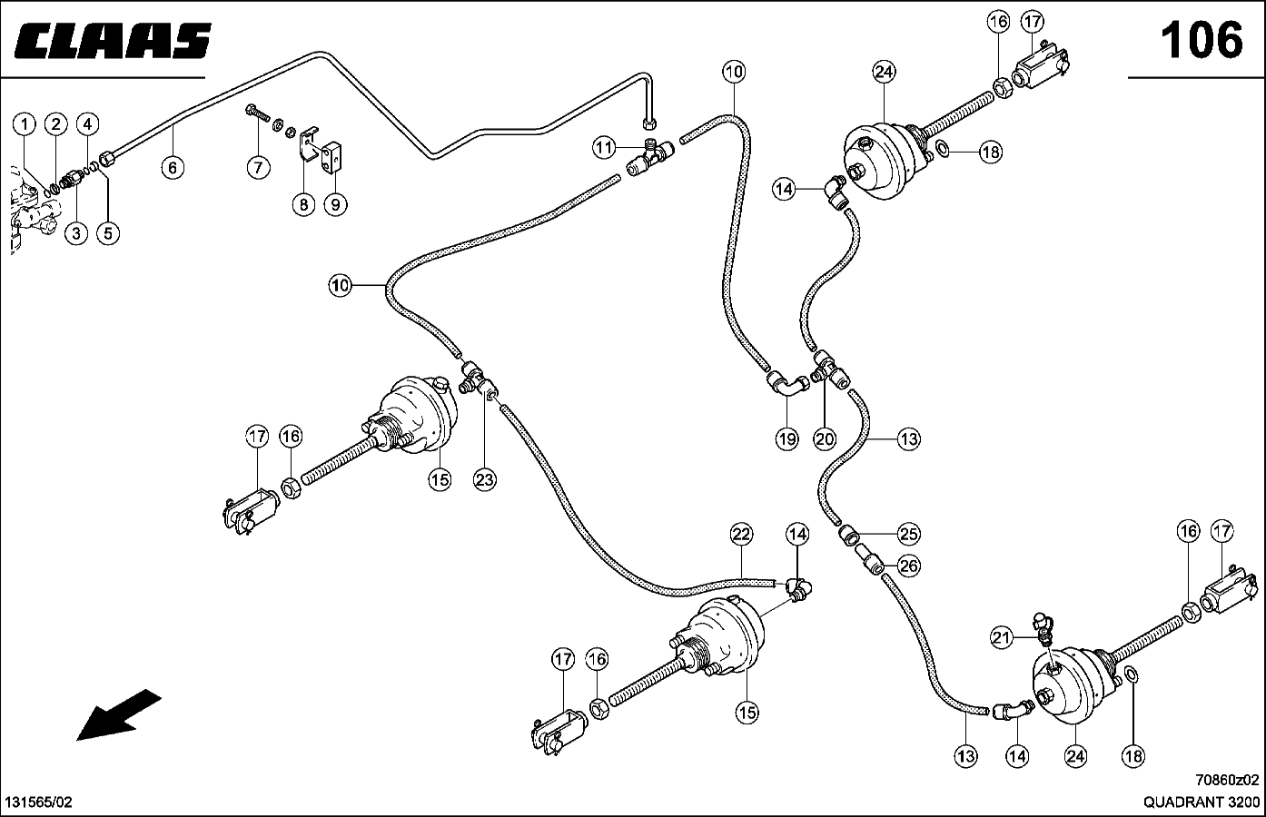 QUADRANT - 2-KREIS-DRUCKL.-BREMSA. TANDEM GELENKT