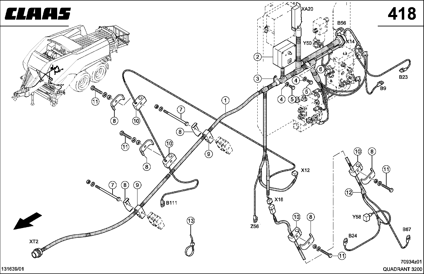 QUADRANT - KABELSATZ, SCHNEIDROTOR CCU
