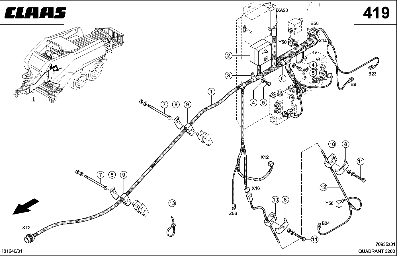 QUADRANT - KABELSATZ, FOERDERROTOR, CCU