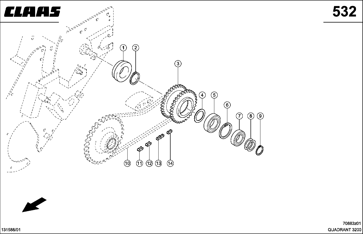 QUADRANT - ANTRIEB FUER PICKUP, LINKS