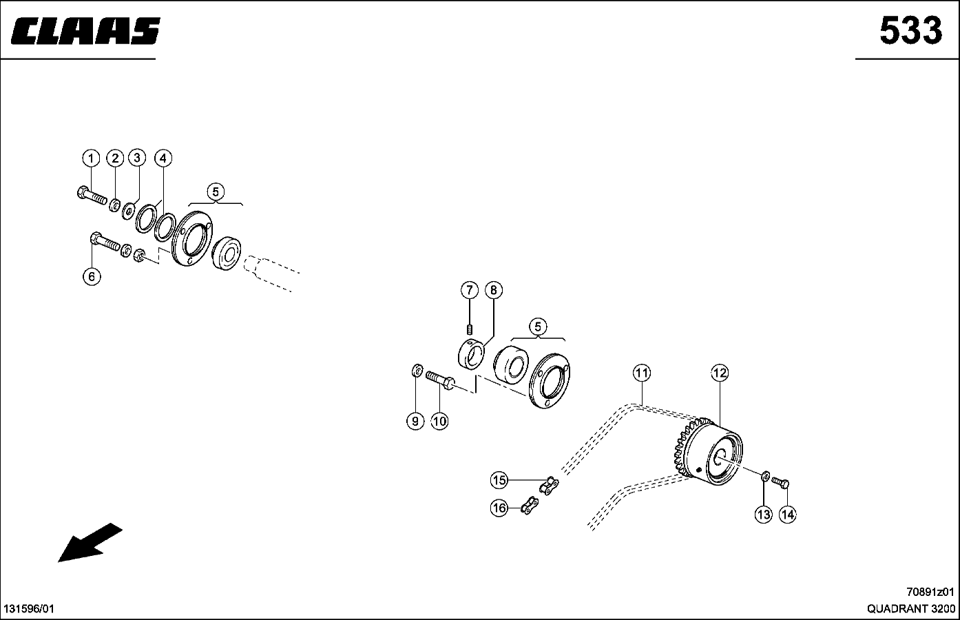 QUADRANT - ANTRIEB FUER PICKUP, LINKS