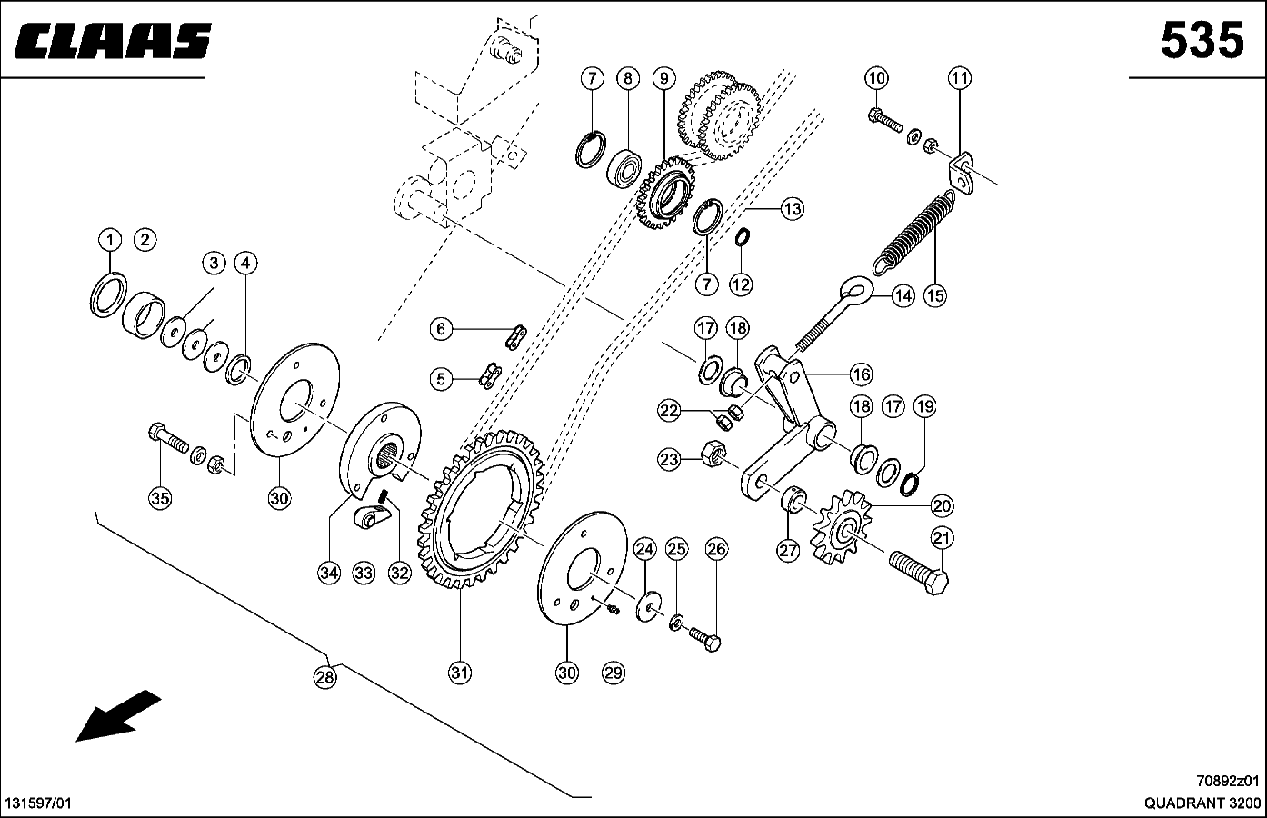 QUADRANT - ANTRIEB FUER PICKUP, LINKS