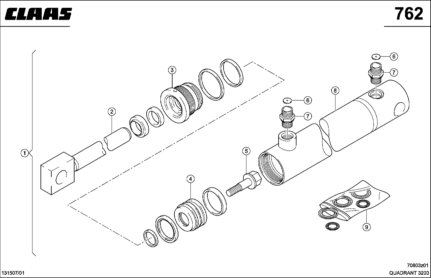 QUADRANT - HYDRAULIKZYLINDER, ROLLENRUTSCHE