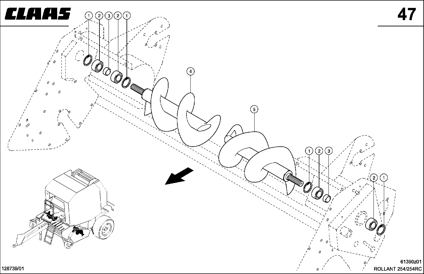 ROLLANT - SCHNECKEN FUER AUFSAMMLER, 2,10 + 1,85 M
