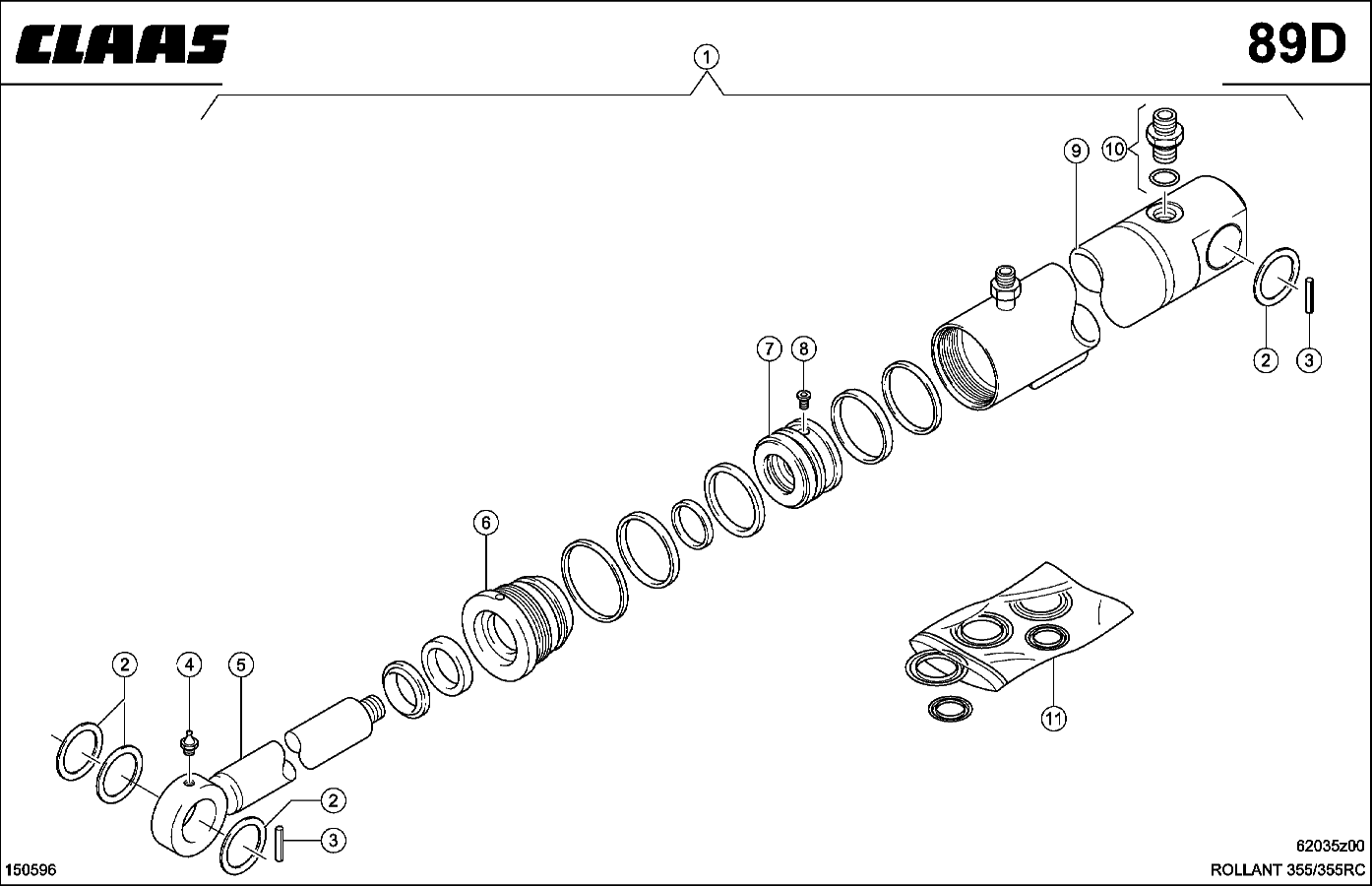 ROLLANT - HYDRAULIKZYLINDER, HECKKLAPPE RECHTS
