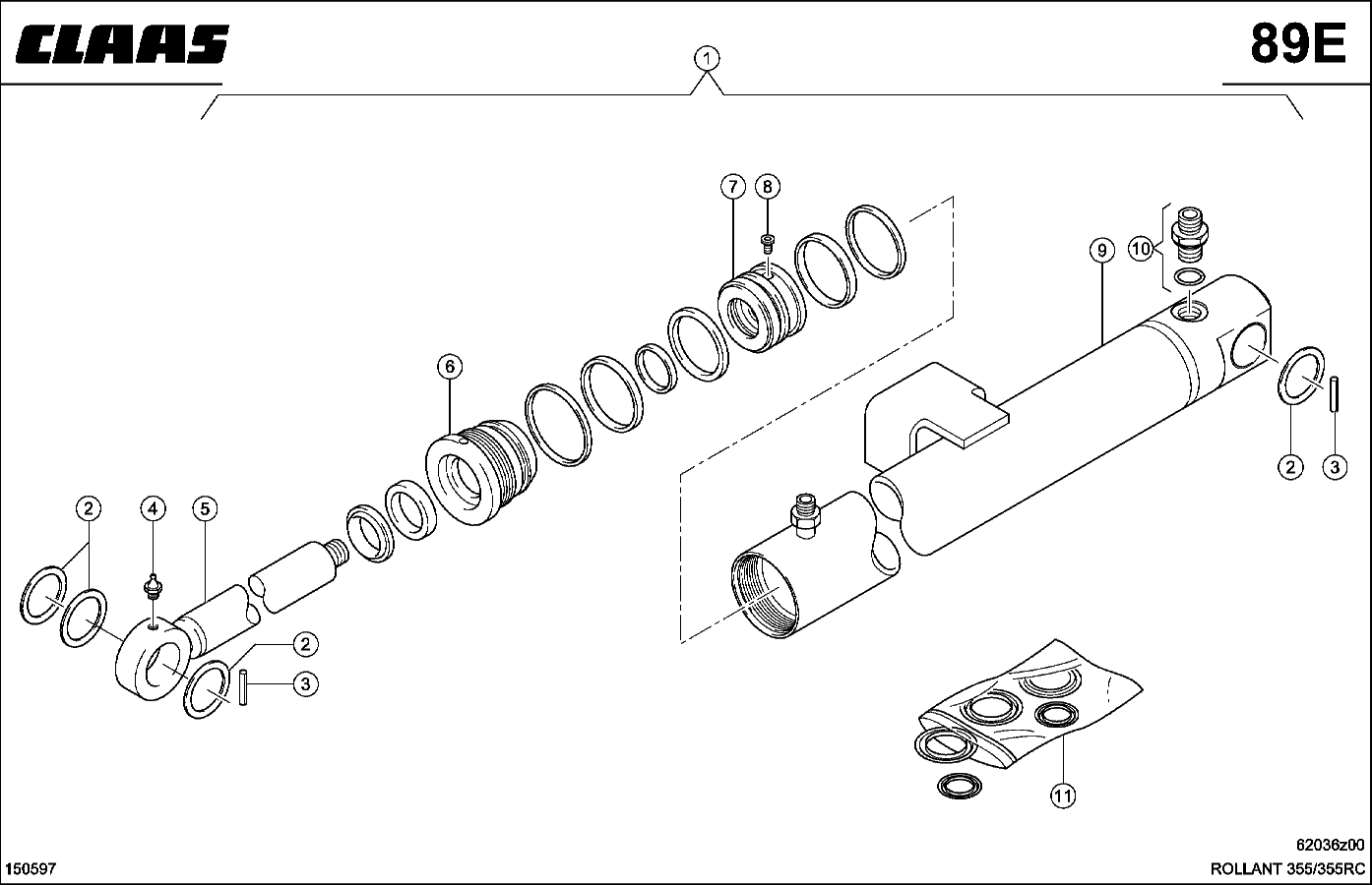 ROLLANT - HYDRAULIKZYLINDER, HECKKLAPPE LINKS