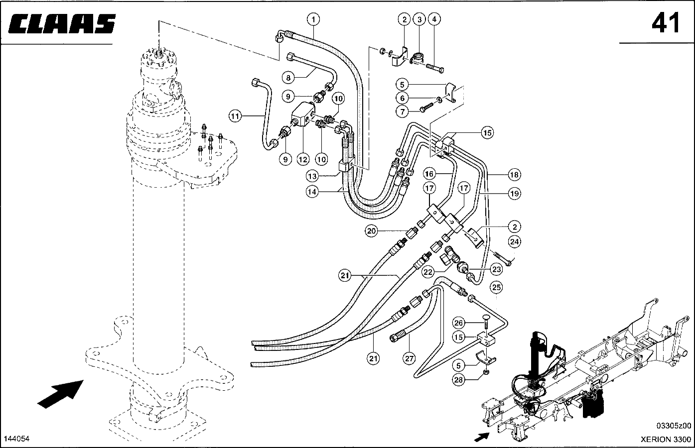 XERION - HYDR. LEITUNGEN, HUBTURM