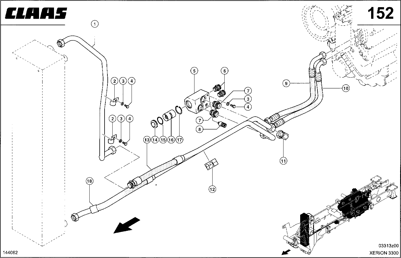 XERION - HYDRAULIKLEIT., GETRIEBEVERSORGUNG