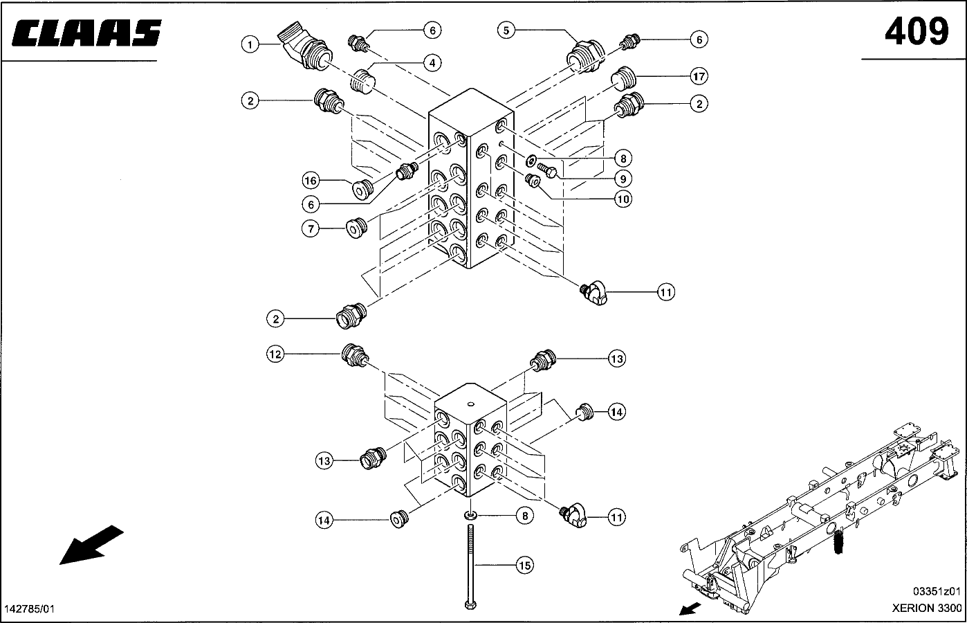 XERION - ARBEITSHYDRAULIK, VERTEILERBLOCK