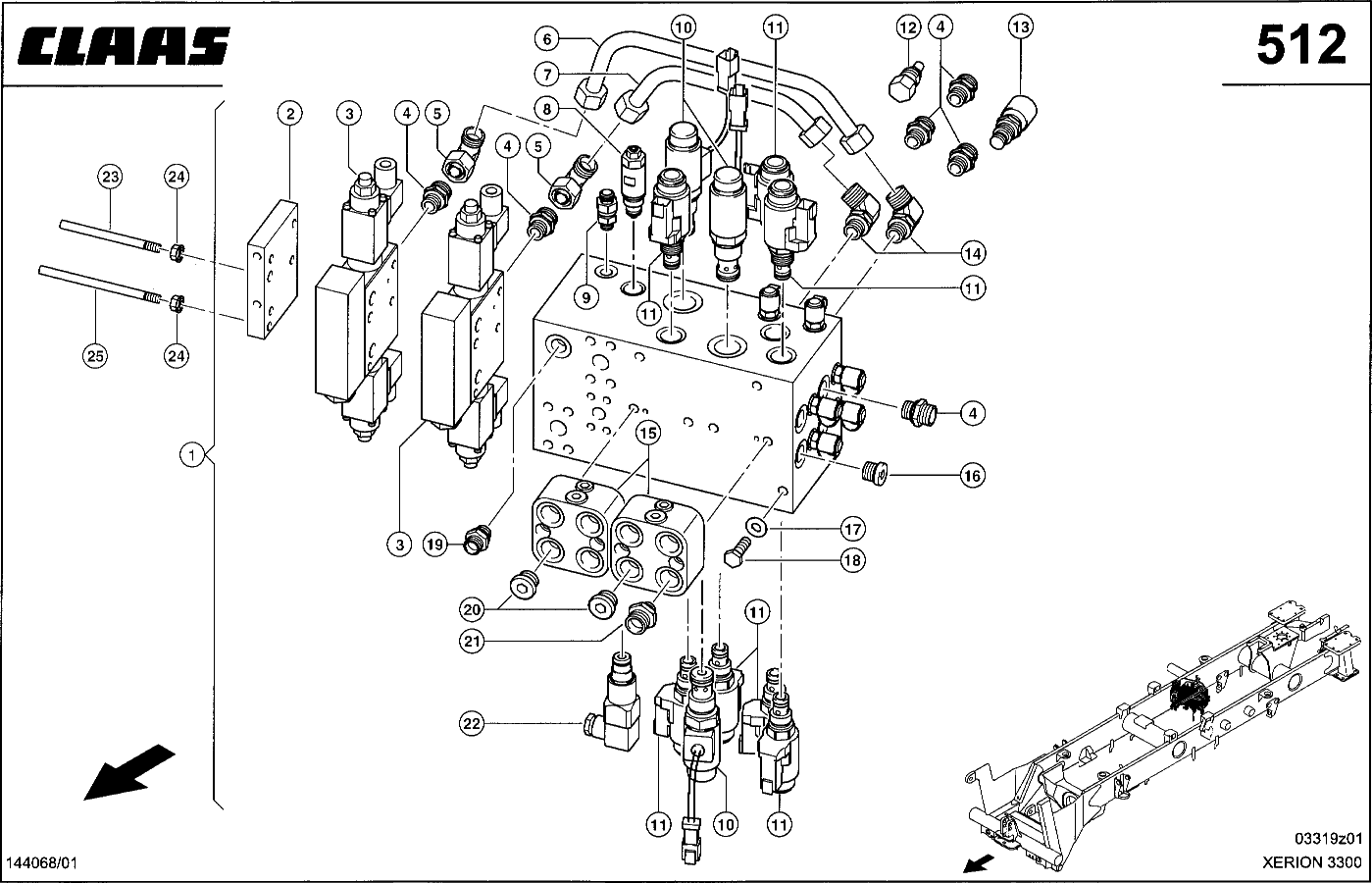 XERION - LENKHYDRAULIK, VENTILBLOCK