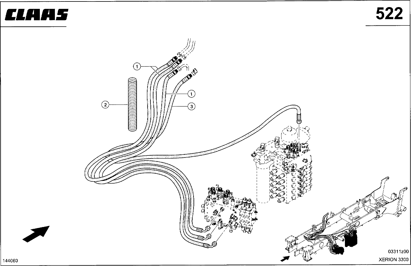 XERION - HYDRAULIKLEITUNGEN, LENKUNG, U 100/200
