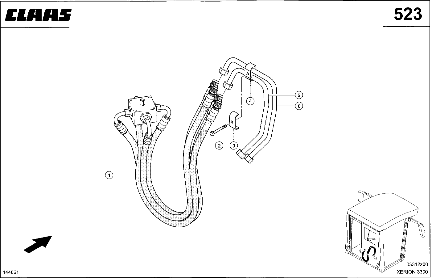 XERION - HYDRAULIKLEITUNGEN, LENKUNG, U 100