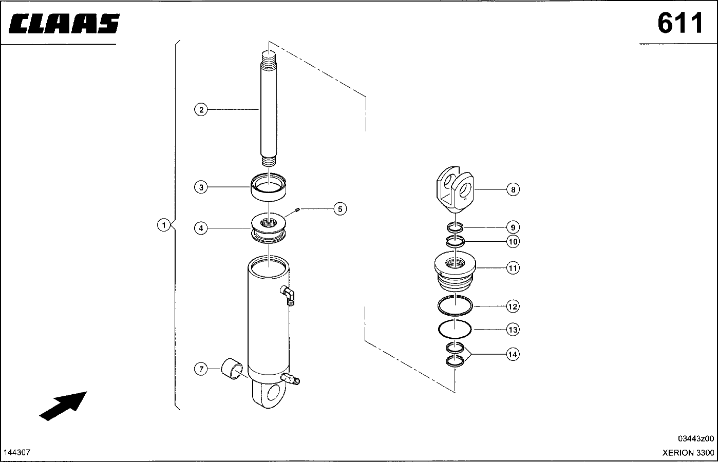 XERION - HECKKRAFTHEBER, HYDRAULIKZYLINDER