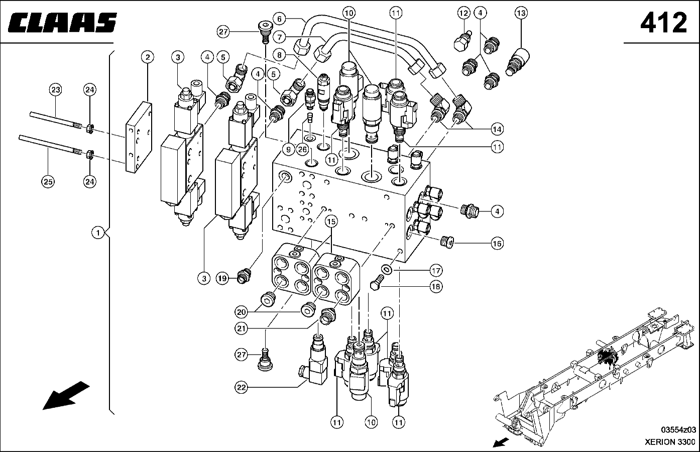 XERION - LENKHYDRAULIK, VENTILBLOCK